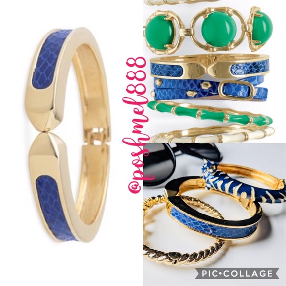 :: S&Dโ๏ธ๐Emerson Blue+Gold Bangle Bracelet - Picture 4 of 6